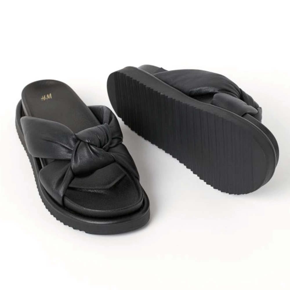 Premium genuine leather slides